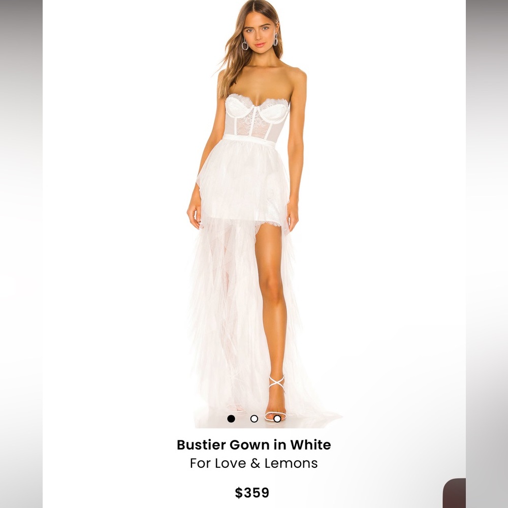 For Love & Lemons White Bustier Gown